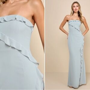 LULUS Prom Wedding Bridesmaid Sexy Flowy Romantic Elegant Maxi Dress